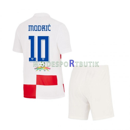 Kroatien Matchtröja Modrić 10 Hemma Euro 2024 Kortärmad ,Fotbollsställ Barn