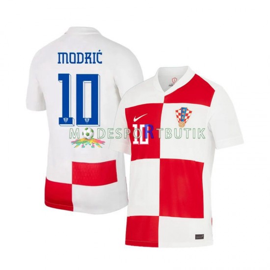 Kroatien Matchtröja Modrić 10 Hemma Euro 2024 Kortärmad ,Herr