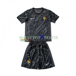 Frankrike Matchtröja Målvakt Borta Euro 2024 Kortärmad ,Fotbollsställ Barn