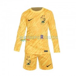 Frankrike Matchtröja Målvakt Hemma Euro 2024 Långärmad ,Fotbollsställ Barn