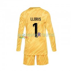 Frankrike Matchtröja Hugo Lloris 1 Målvakt Hemma Euro 2024 Långärmad ,Fotbollsställ Barn