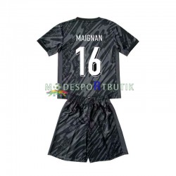 Frankrike Matchtröja Mike Maignan 16 Målvakt Borta Euro 2024 Kortärmad ,Fotbollsställ Barn