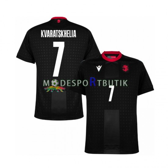Matchtröja Georgia Kvaratskhelia 7 Borta Euro 2024 Kortärmad ,Herr