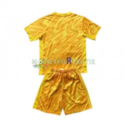 Nederländerna Matchtröja Målvakt Borta Euro 2024 Kortärmad ,Fotbollsställ Barn