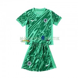 Nederländerna Matchtröja Målvakt Hemma Euro 2024 Kortärmad ,Fotbollsställ Barn