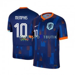 Nederländerna Matchtröja Memphis Depay 10 Borta Euro 2024 Kortärmad ,Herr