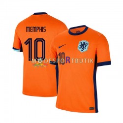 Nederländerna Matchtröja Memphis Depay 10 Hemma Euro 2024 Kortärmad ,Herr