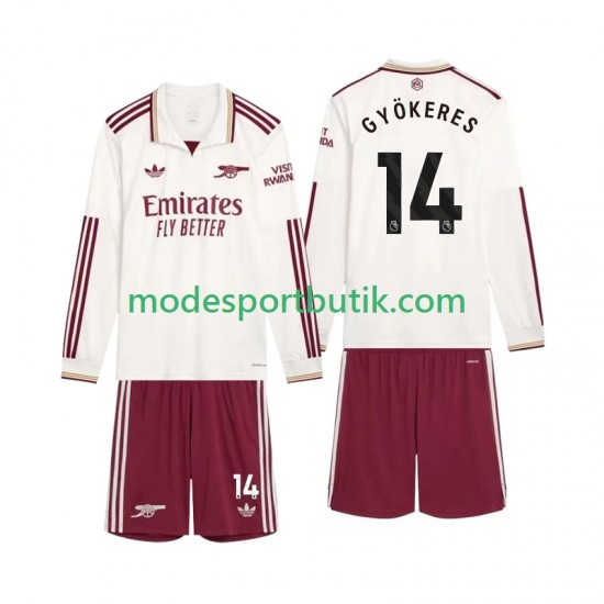 Arsenal Matchtröja Gyokeres 14 Tredje 2025-2026 Långärmad ,Fotbollsställ Barn