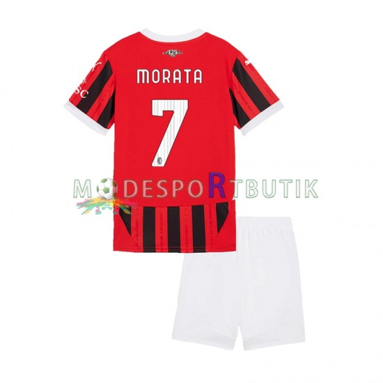 AC Milan Matchtröja Alvaro Morata 7 Hemma 2024-2025 Kortärmad ,Fotbollsställ Barn