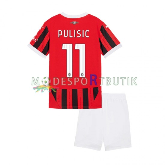 AC Milan Matchtröja Christian Pulisic 11 Hemma 2024-2025 Kortärmad ,Fotbollsställ Barn