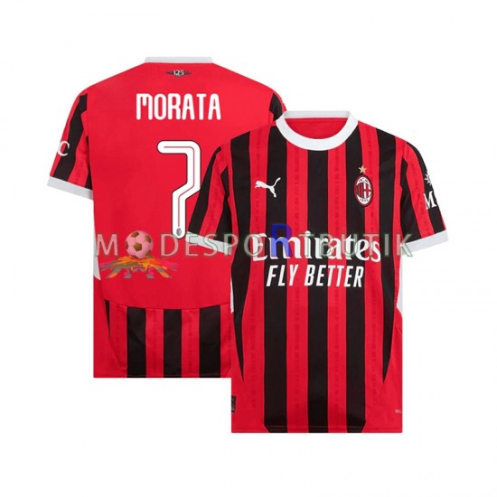 AC Milan Matchtröja UCL Font MORATA 7 Hemma 2024-2025 Kortärmad ,Herr