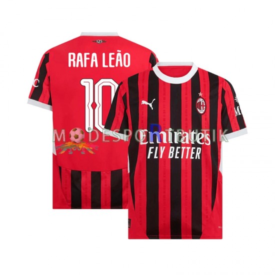 AC Milan Matchtröja UCL Font RAFA LEAO 10 Hemma 2024-2025 Kortärmad ,Herr