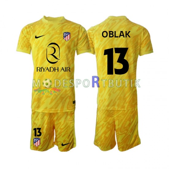 Atlético Madrid Matchtröja Jan Oblak 13 Målvakt Tredje 2024-2025 Kortärmad ,Fotbollsställ Barn