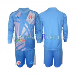 Costa Rica Matchtröja Blå Målvakt Hemma 2024 Långärmad ,Fotbollsställ Barn