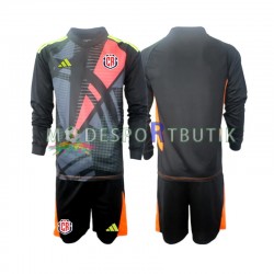 Costa Rica Matchtröja Svart Målvakt Tredje 2024 Långärmad ,Fotbollsställ Barn