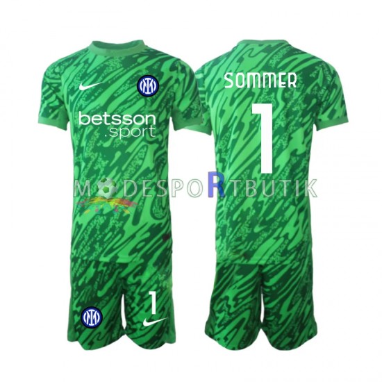 Inter Milan Matchtröja Yann Sommer 1 Målvakt Hemma 2024-2025 Kortärmad ,Fotbollsställ Barn