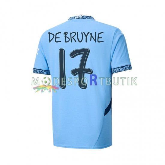 Manchester City Matchtröja UCL Font DE BRUYNE 17 Hemma 2024-2025 Kortärmad ,Herr