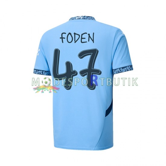 Manchester City Matchtröja UCL Font FODEN 47 Hemma 2024-2025 Kortärmad ,Herr