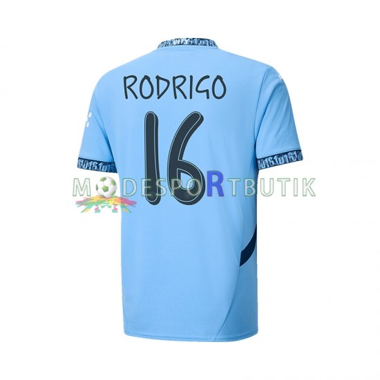 Manchester City Matchtröja UCL Font RODRIGO 16 Hemma 2024-2025 Kortärmad ,Herr