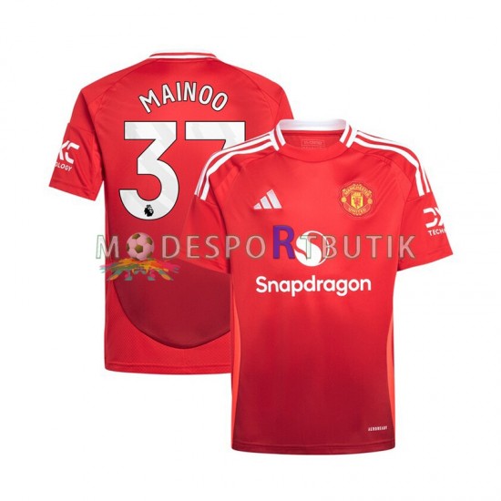 Manchester United Matchtröja Kobbie Mainoo 37 Röd Hemma 2024-2025 Kortärmad ,Herr