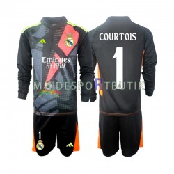 Real Madrid Matchtröja Thibaut Courtois 1 Svart Målvakt Borta 2024-2025 Långärmad ,Fotbollsställ Barn Real Madrid Matchtröja Thibaut Courtois 1 Svart Målvakt Borta 2024-2025 Långärmad ,Fotbollsställ Barn