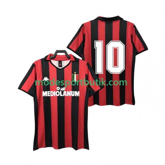 AC Milan Matchtröja 10 1988 1989 Retro Hemma Kortärmad ,Herr