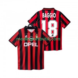 AC Milan Matchtröja BAGGIO 18 1996 1997 Retro Hemma Kortärmad ,Herr