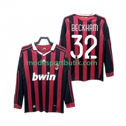 AC Milan Matchtröja BECKHAM 32 2009 Retro Hemma 2010 Långärmad ,Herr