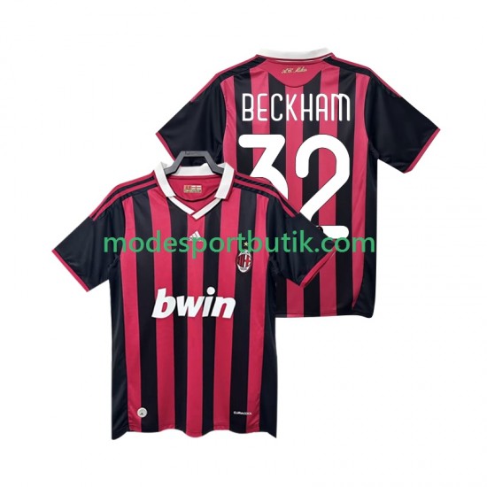 AC Milan Matchtröja BECKHAM 32 2009 Retro Hemma 2010 Kortärmad ,Herr