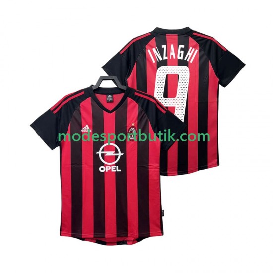 AC Milan Matchtröja INZAGHI 9 2003 Retro Hemma 2002 Kortärmad ,Herr
