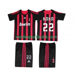 AC Milan Matchtröja KAKA 22 2009 Retro Hemma 2008 Kortärmad ,Fotbollsställ Barn