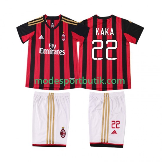 AC Milan Matchtröja KAKA 22 2013 2014 Retro Hemma Kortärmad ,Fotbollsställ Barn