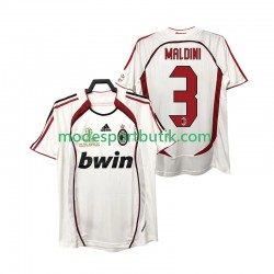 AC Milan Matchtröja MALDINI 3 2007 Retro Borta 2006 Kortärmad ,Herr