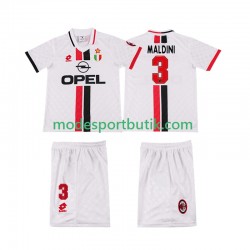 AC Milan Matchtröja MALDINI 3 1996 1997 Retro Borta Kortärmad ,Fotbollsställ Barn