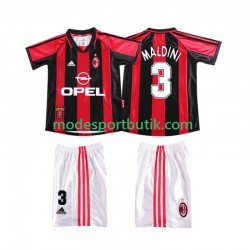 AC Milan Matchtröja MALDINI 3 Retro Hemma 1998 1999 Kortärmad ,Fotbollsställ Barn