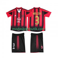 AC Milan Matchtröja MALDINI 3 2005 Retro Hemma 2004 Kortärmad ,Fotbollsställ Barn