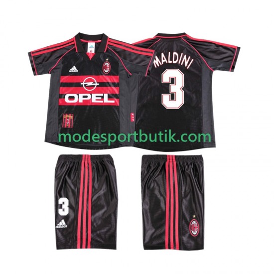 AC Milan Matchtröja MALDINI 3 Retro Tredje 1998 1999 Kortärmad ,Fotbollsställ Barn