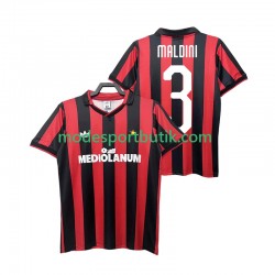 AC Milan Matchtröja MALDINI 3 1990 1991 Retro Hemma Kortärmad ,Herr