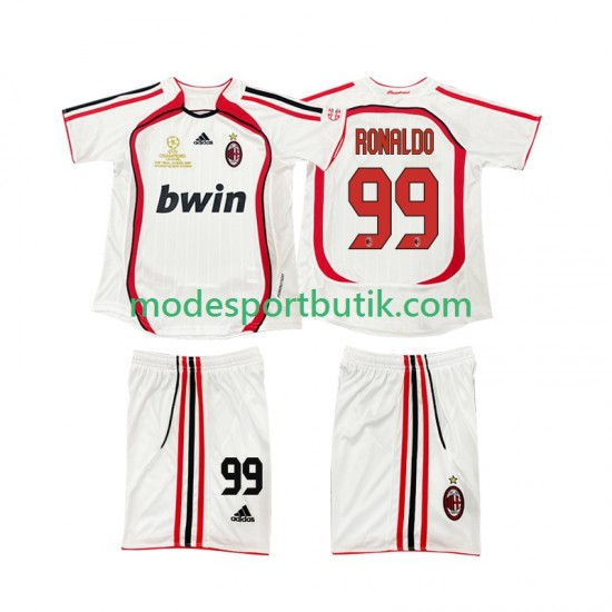 AC Milan Matchtröja RONALDO 9 2007 Retro Borta 2006 Kortärmad ,Fotbollsställ Barn