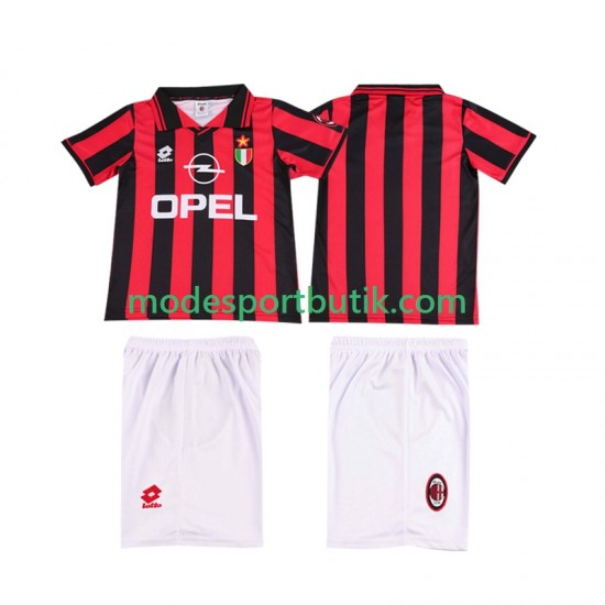 AC Milan Matchtröja 1996 1997 Retro Hemma Kortärmad ,Fotbollsställ Barn