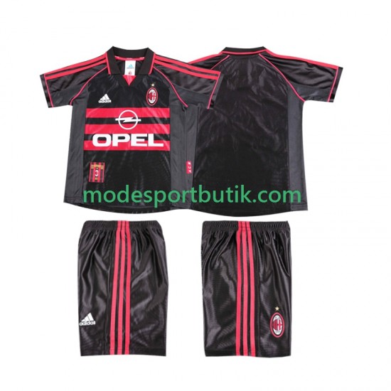 AC Milan Matchtröja Retro Tredje 1998 1999 Kortärmad ,Fotbollsställ Barn