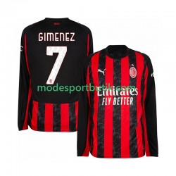 AC Milan Matchtröja Santiago Gimenez 7 Hemma 2025-2026 Långärmad ,Herr