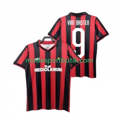 AC Milan Matchtröja VAN BASTEN 9 1990 1991 Retro Hemma Kortärmad ,Herr