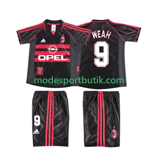 AC Milan Matchtröja WEAH 9 Retro Tredje 1998 1999 Kortärmad ,Fotbollsställ Barn