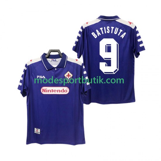 Fiorentina Matchtröja BASTUTA 9 Retro Hemma 1998 1999 Kortärmad ,Herr