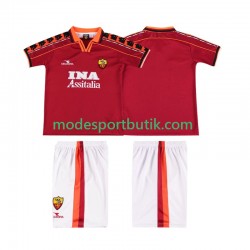 AS Roma Matchtröja Retro Hemma 1998 1999 Kortärmad ,Fotbollsställ Barn