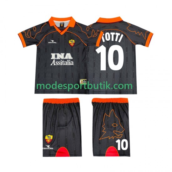 AS Roma Matchtröja TOTTI 10 2000 Retro Borta 1999 Kortärmad ,Fotbollsställ Barn
