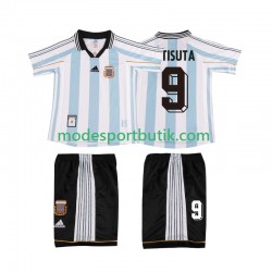 Argentina Matchtröja BATISUTA 9 Retro Hemma 1998 Kortärmad ,Fotbollsställ Barn