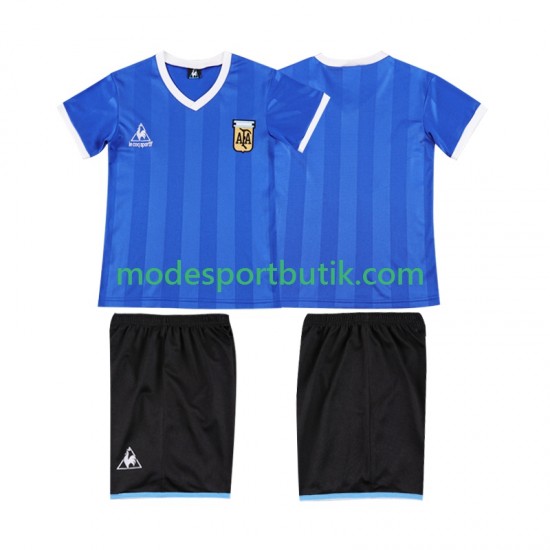 Argentina Matchtröja 1986 Retro Borta Kortärmad ,Fotbollsställ Barn