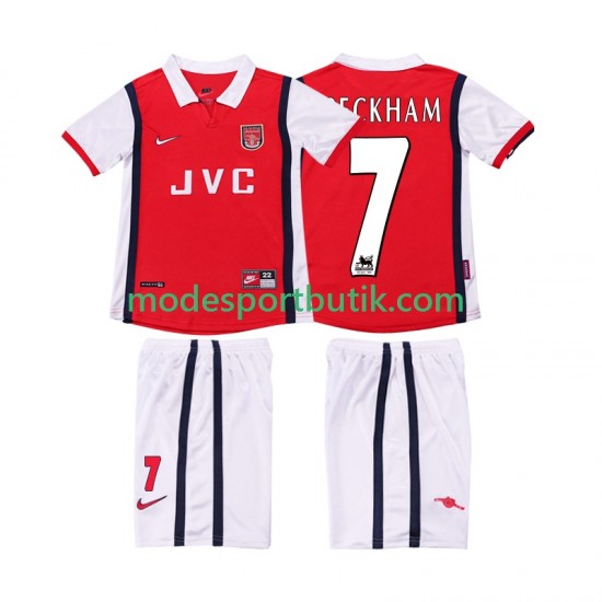 Arsenal Matchtröja BECKHAM 7 Retro Hemma 1998 1999 Kortärmad ,Fotbollsställ Barn